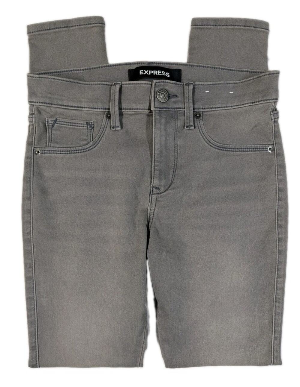 Express Jeans Womens 0S Short Extreme Stretch Legging Mid Rise Gray Wash